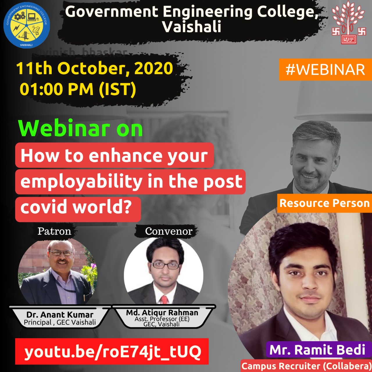 Webinar (How to enhance your employability in the post covid world)