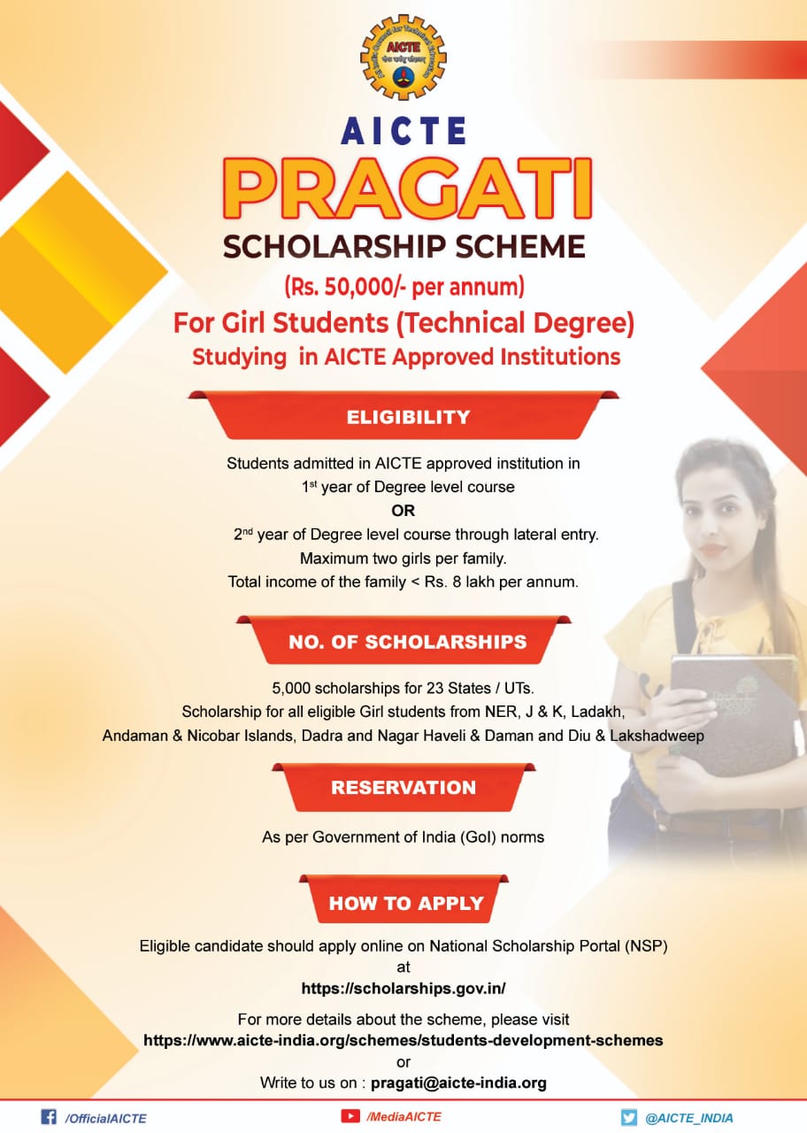 GUIDELINES FOR AICTE – PRAGATI SCHOLARSHIP SCHEME FOR GIRL STUDENTS – (DEGREE)